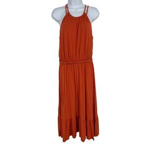 Ann Taylor LOFT Orange Sleeveless Cotton Dress Size XS